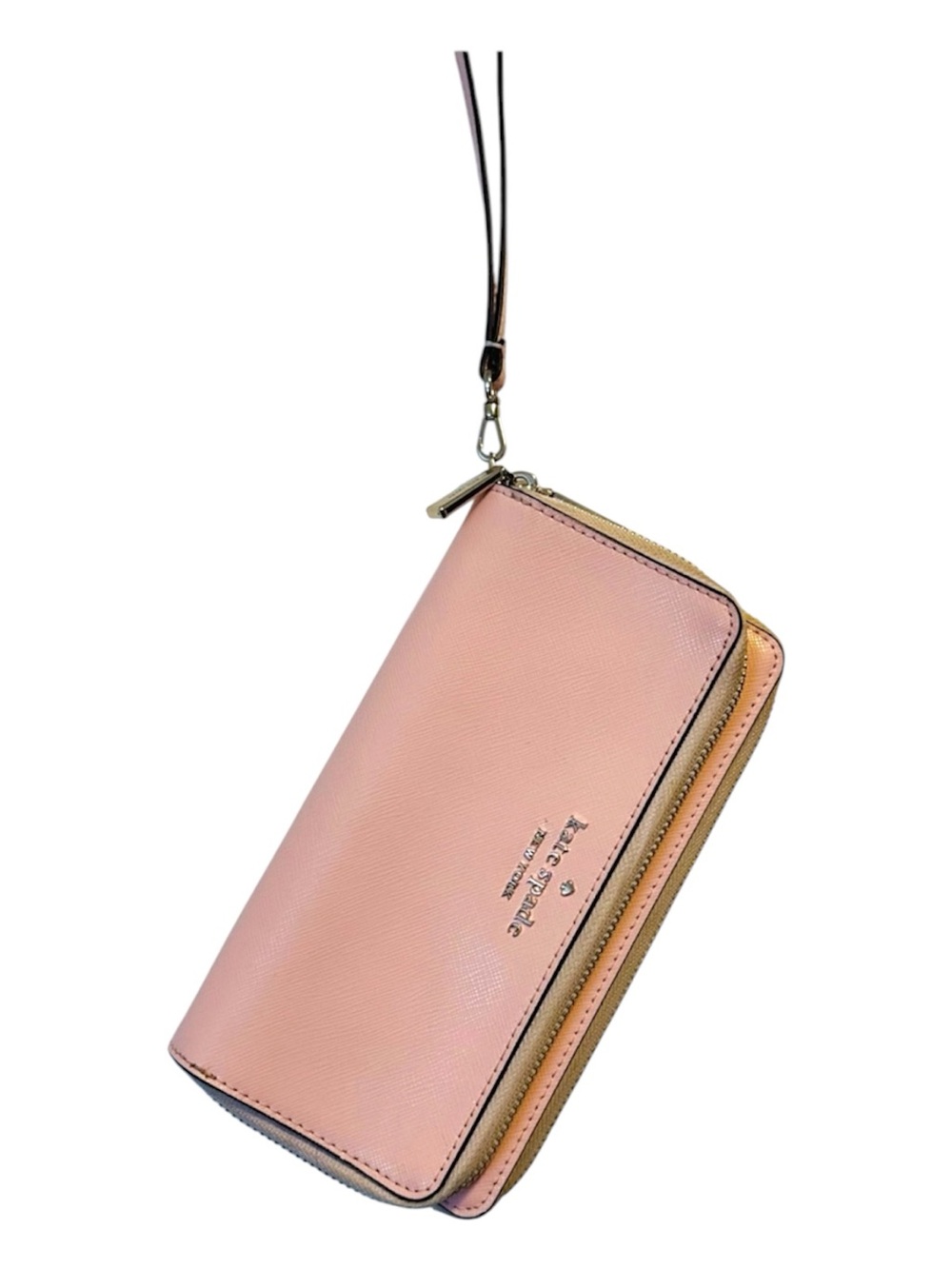 kate spade Pink Large Zip Around Leather Wristlet Wallet